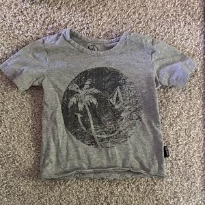 Volcom Gray Kids Tee with Palm Tree Graphic